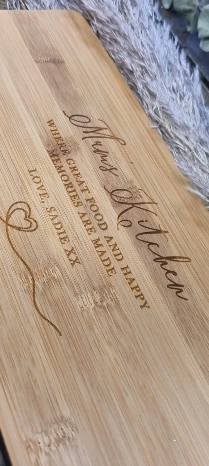 Engraved Bamboo Chopping Board idea Birthday Gift | Nan | Mum. Personalised and Engraved Gift. Ideal Mothers Day Gift