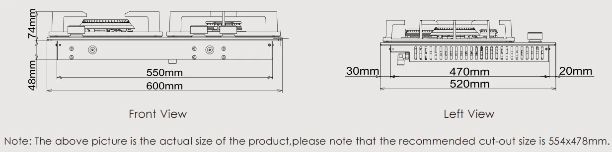 FOTILE Luna Series 600MM 23MJ/h 3 Burner Glass Gas Cooktop GLG60305-Y