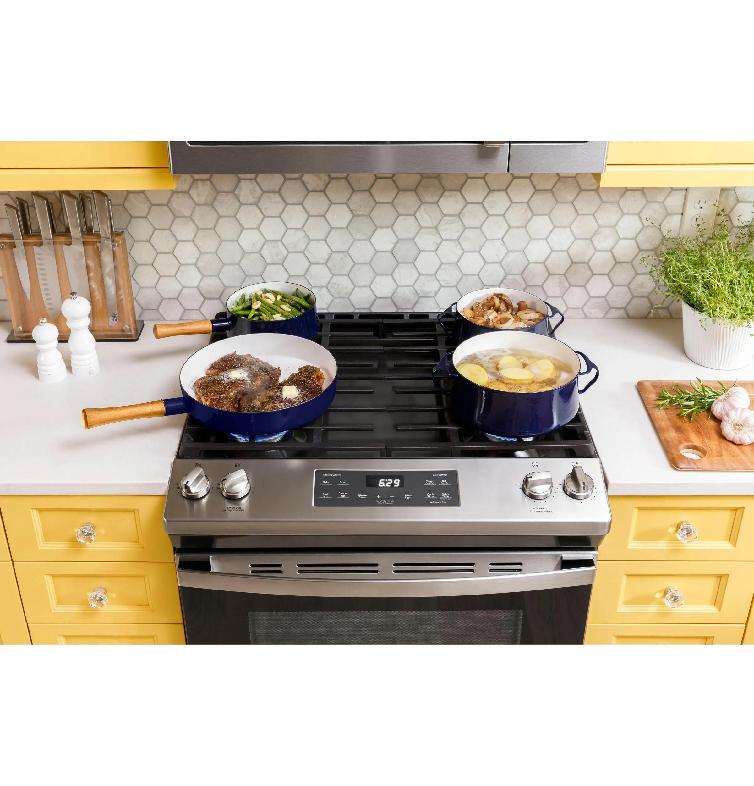 GE® 30" Slide-In Front Control Gas Range