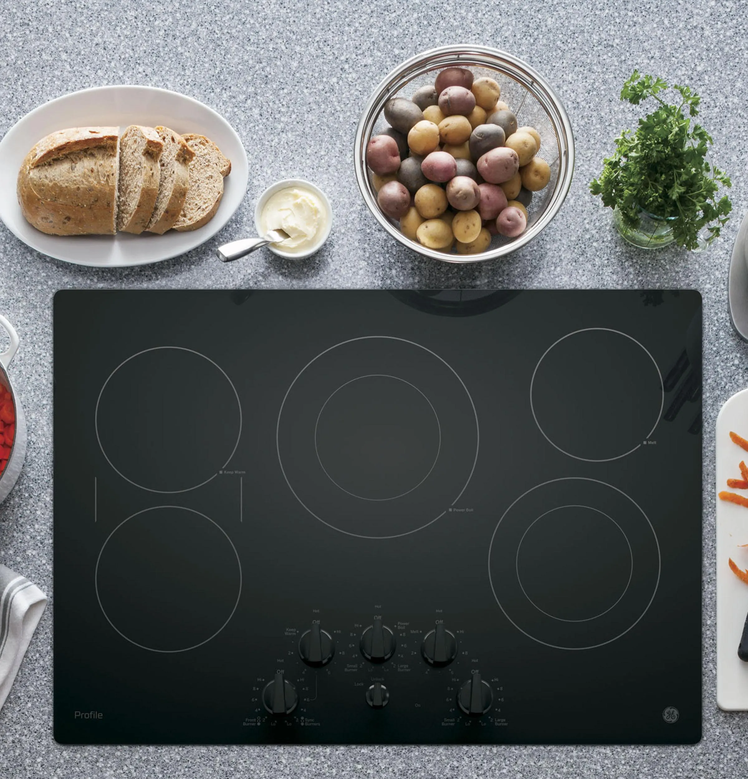 GE Profile™ 30" Built-In Knob Control Electric Cooktop