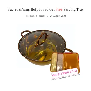 Gifts by Art Tree YuanYang Hotpot - Red - Free Gift Serving Tray