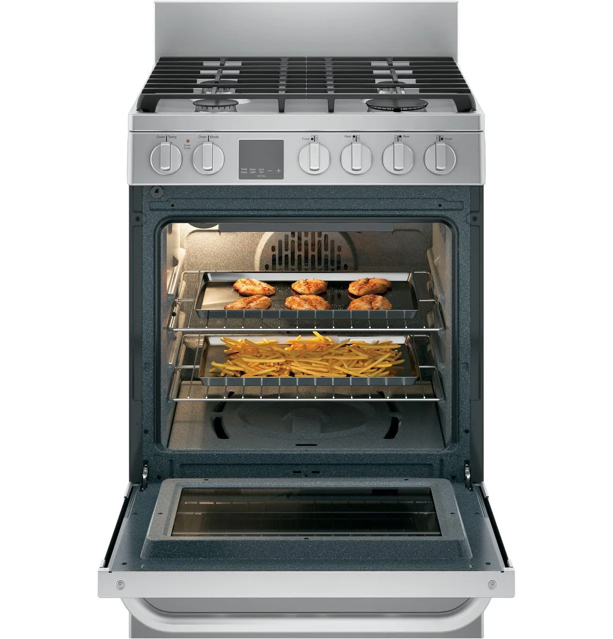 Haier QGAS740RMSS 24" 2.9 Cu. Ft. Gas Free-Standing Range with Convection and Modular Backguard