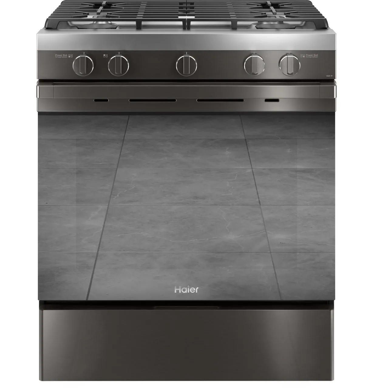 Haier QGSS740BNTS 30" Smart Slide-In Gas Range with Convection