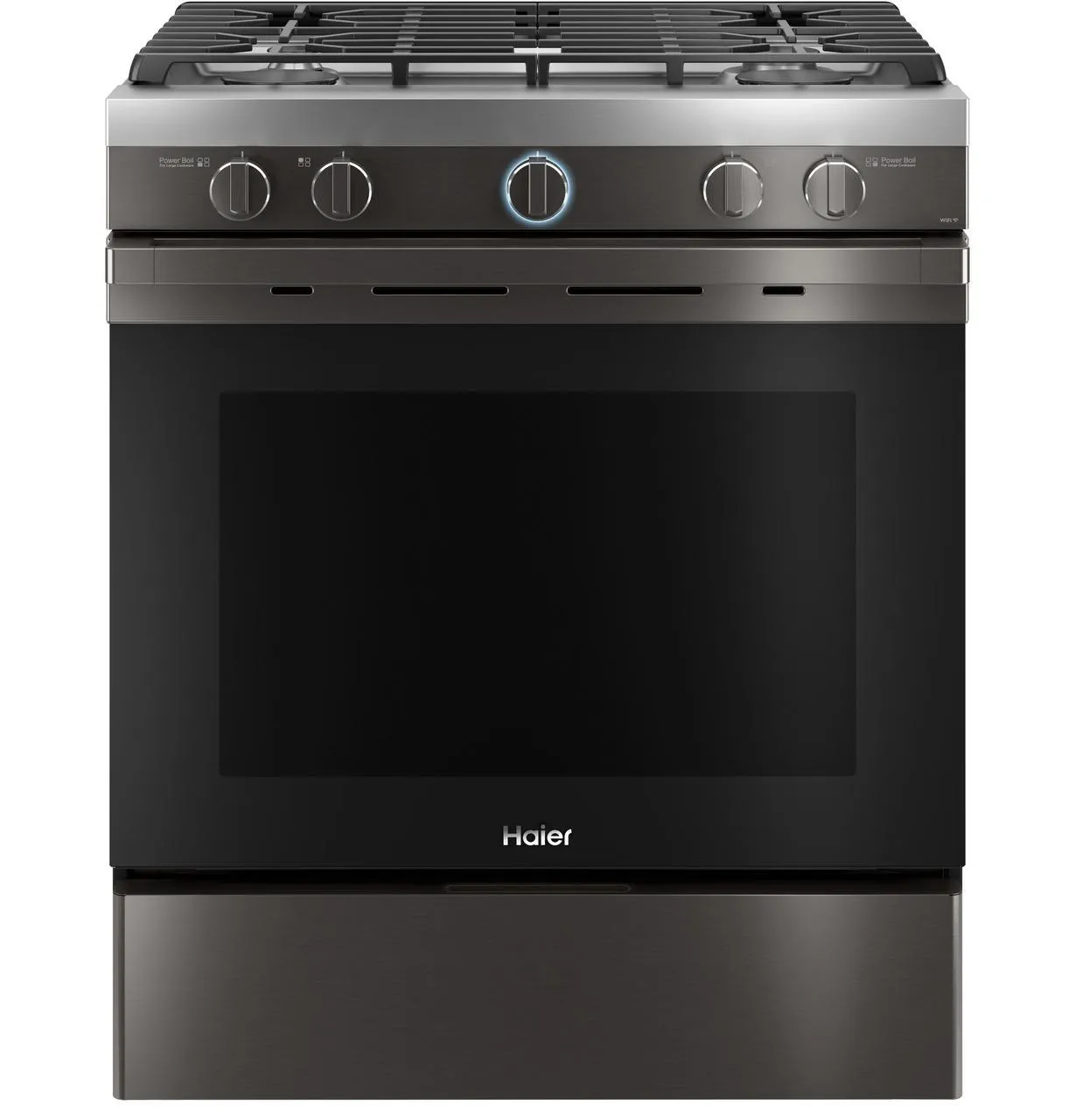 Haier QGSS740BNTS 30" Smart Slide-In Gas Range with Convection