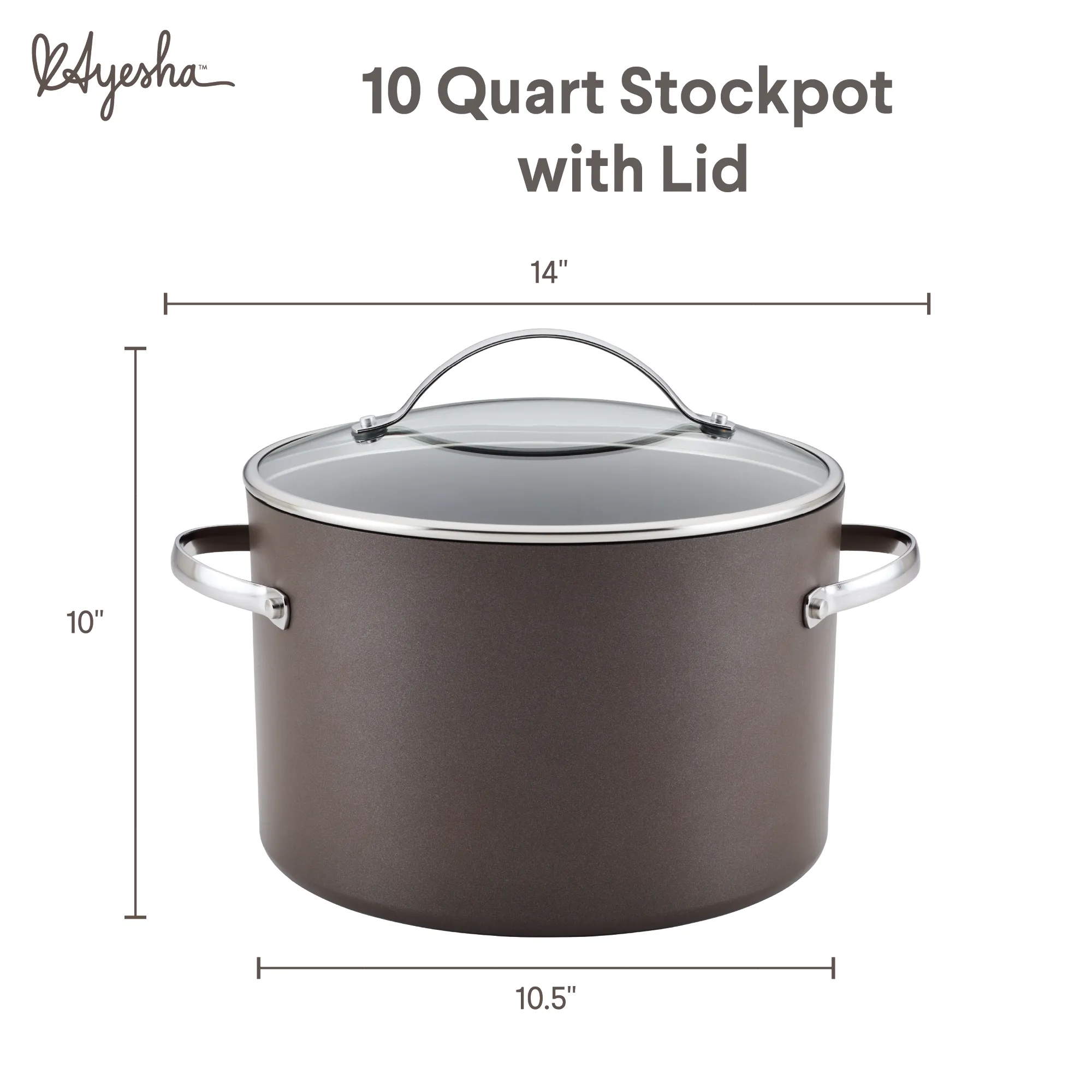 Hard-Anodized Nonstick 10-Qt. Stockpot with Lid