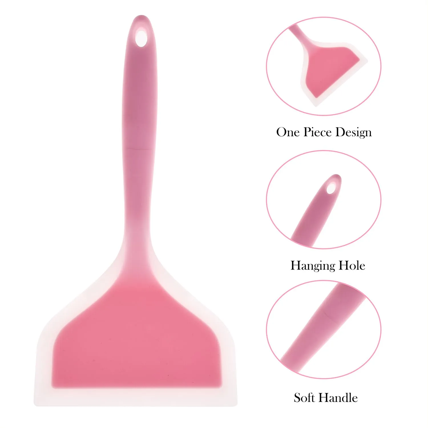 Heart Home Turner | Silicone Wide Spatula Turner | Spatulas Turner for Nonstick Cookware | Omelette Turner for Cooking | Kitchen Turners | New Big Spatula | Pink