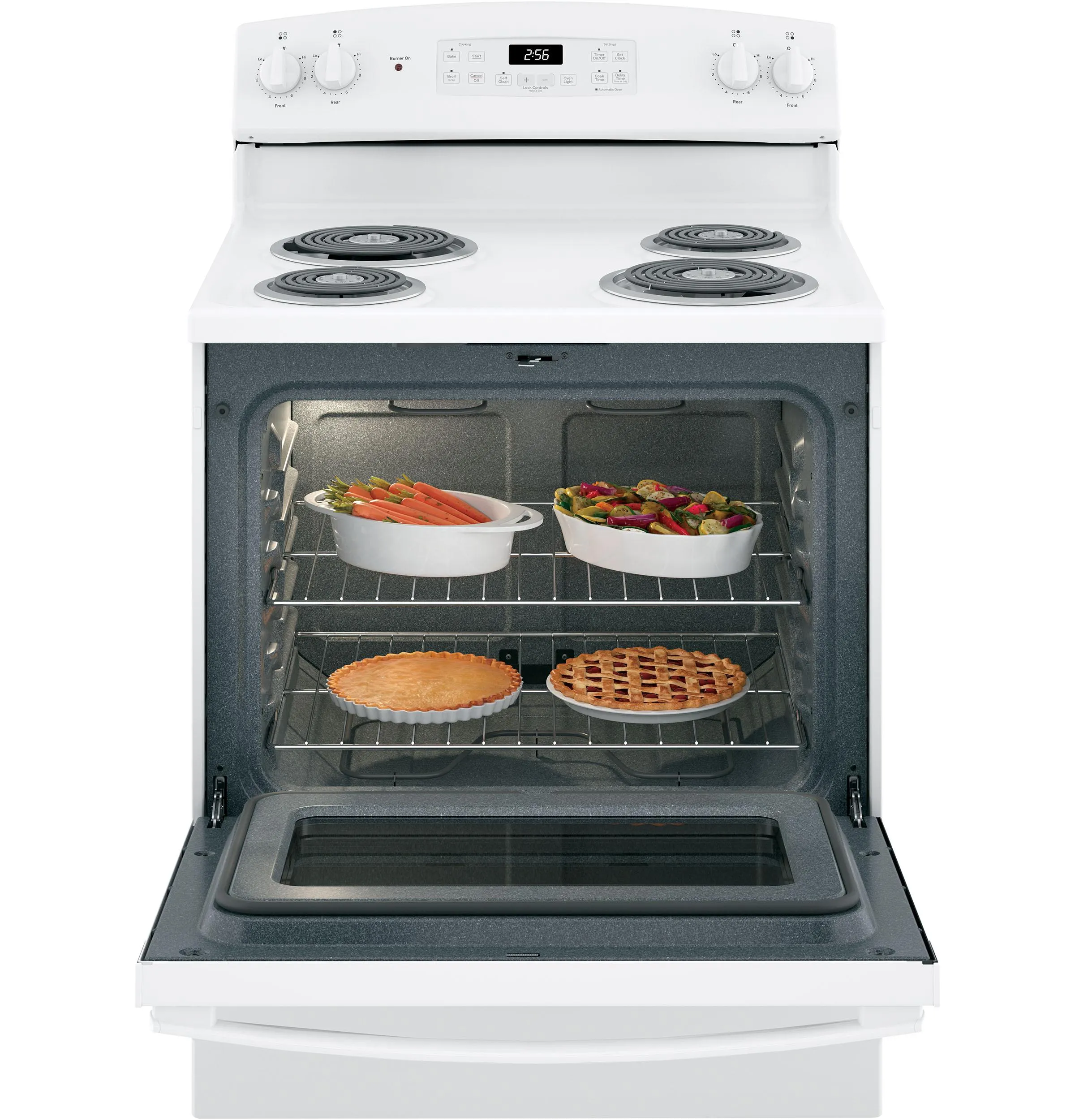 JB256DMWW GE® ENERGY STAR® 30" Free-Standing Self-Clean Electric Range