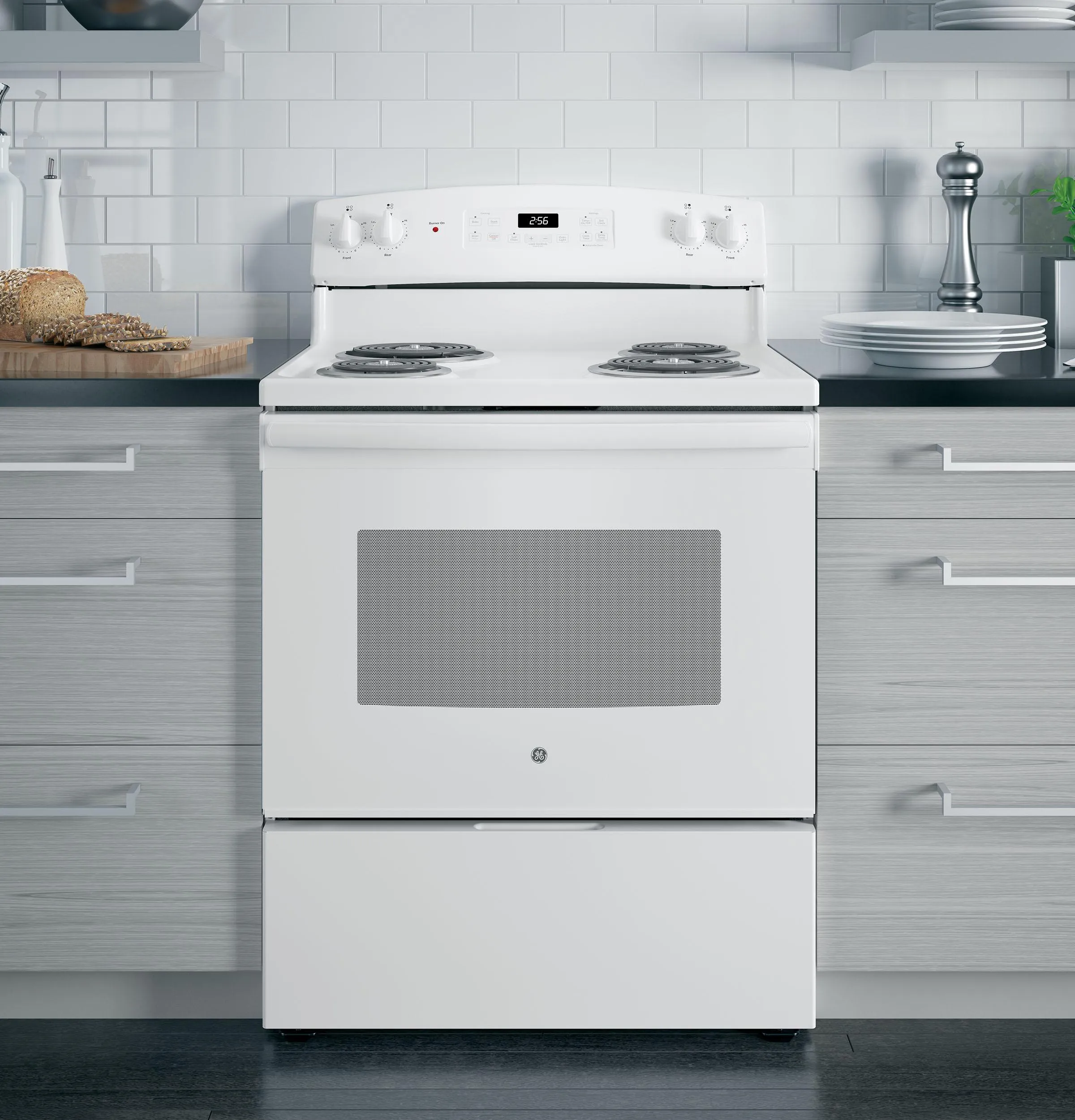 JB256DMWW GE® ENERGY STAR® 30" Free-Standing Self-Clean Electric Range