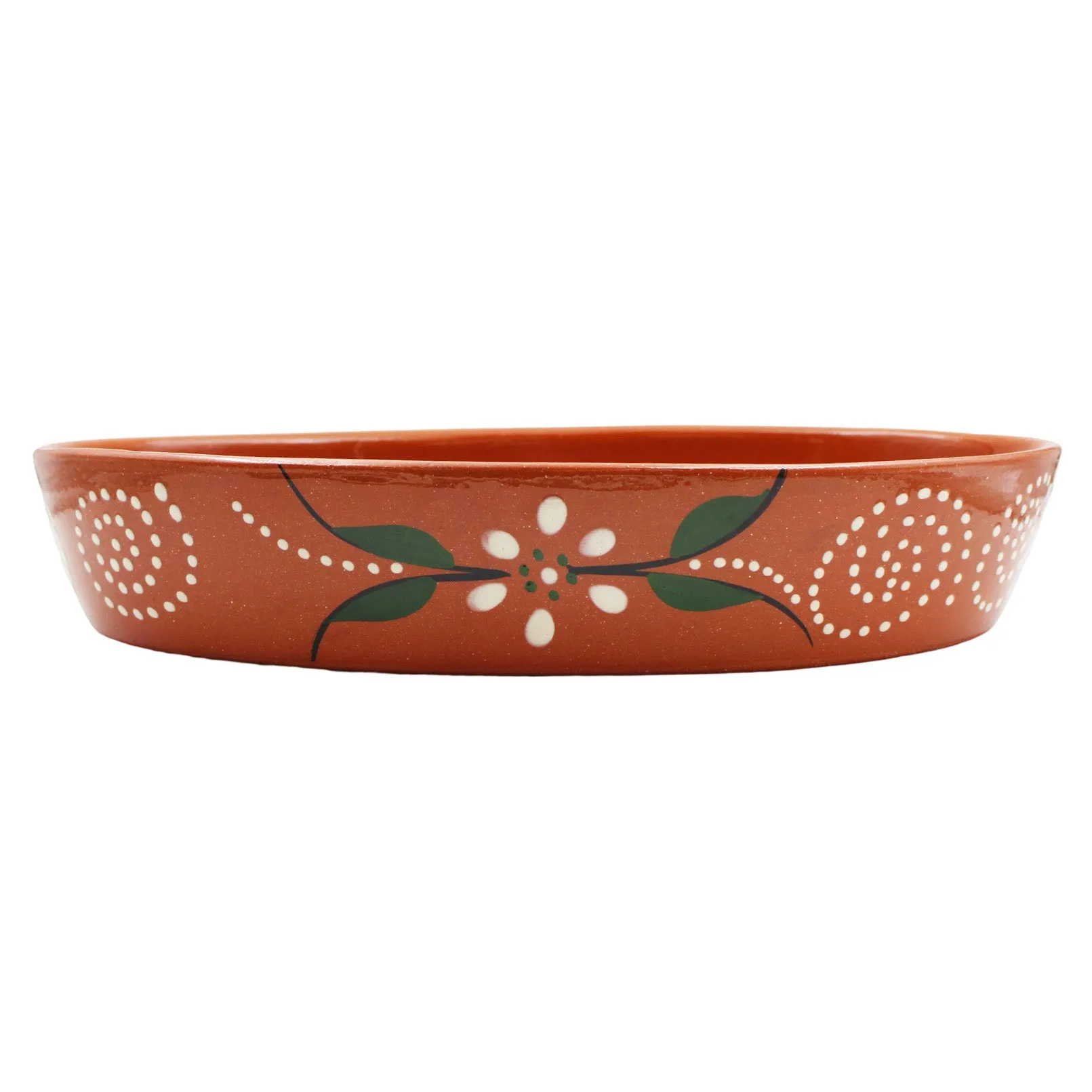 João Vale Hand Painted Traditional Clay Terracotta Oval Roaster