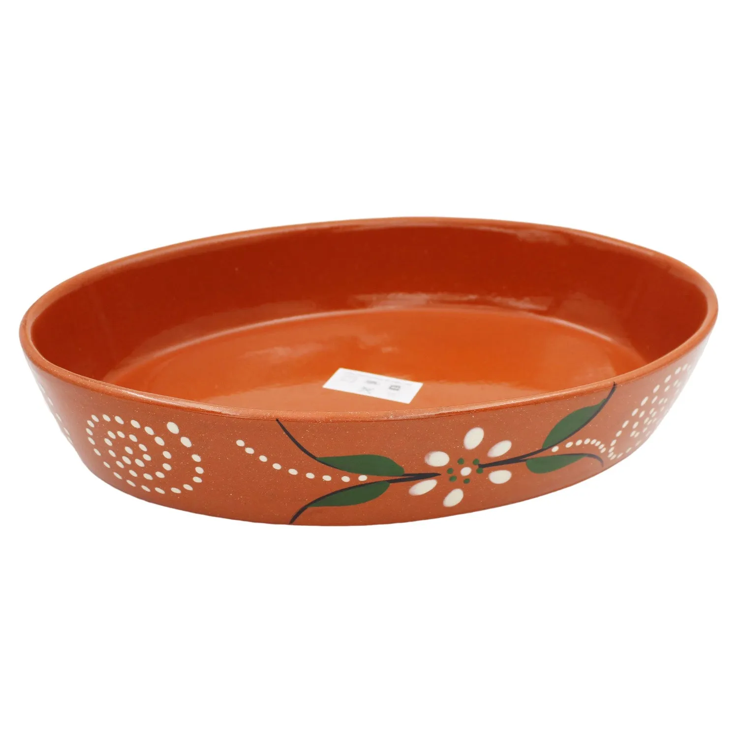 João Vale Hand Painted Traditional Clay Terracotta Oval Roaster