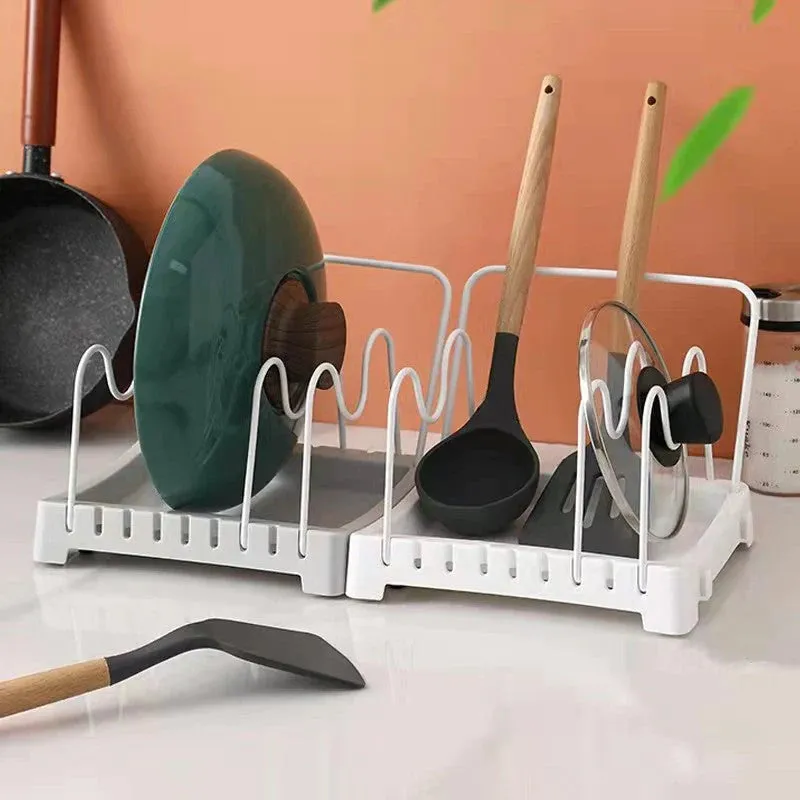 KITCHEN COOKWARE STORAGE RACK PAN LID ORGANIZER