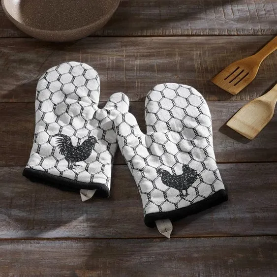 Kitchen Oven Mitts Chicken Wire Design