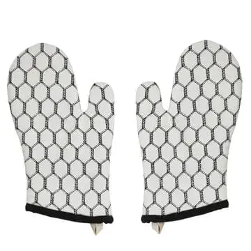 Kitchen Oven Mitts Chicken Wire Design