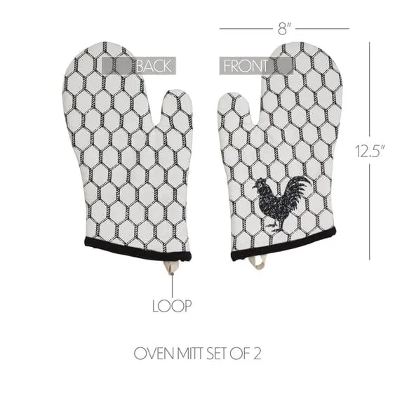 Kitchen Oven Mitts Chicken Wire Design