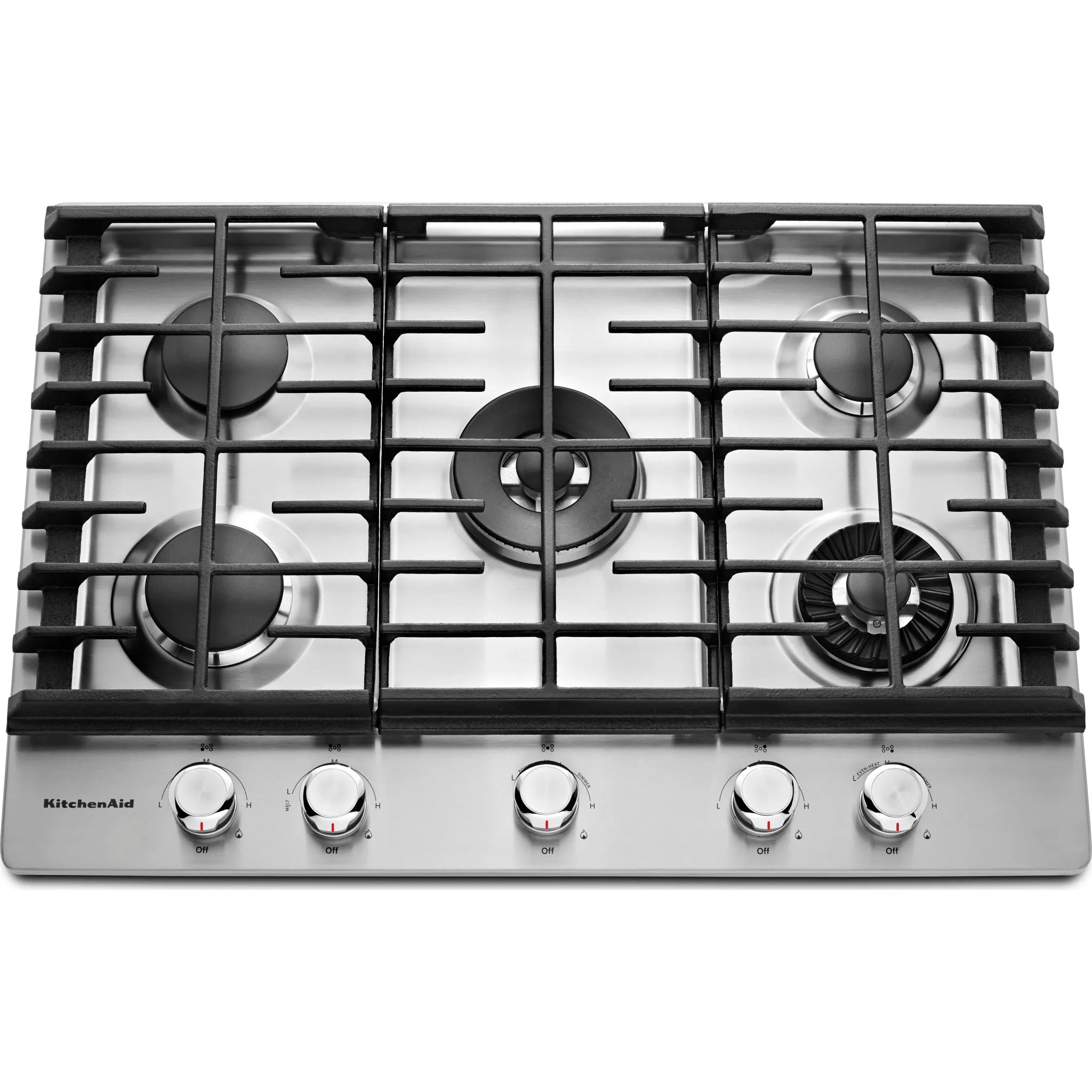 KitchenAid  30" 5-Burner Gas Cooktop with Griddle (KCGS950ESS)