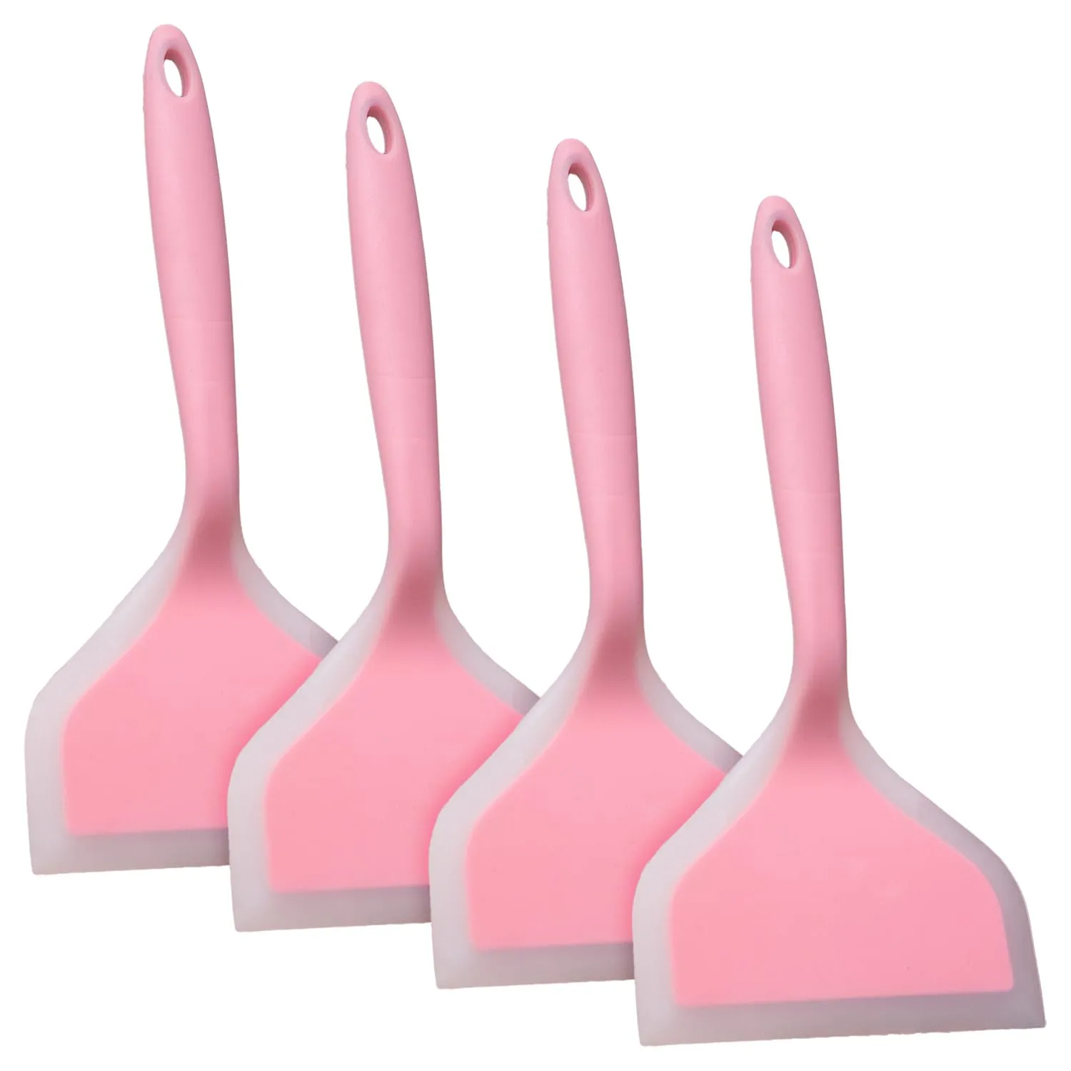 Kuber Industries Turner | Silicone Wide Spatula Turner | Spatulas Turner for Nonstick Cookware | Omelette Turner for Cooking | Kitchen Turners | New Big Spatula | Pack of 4 | Pink