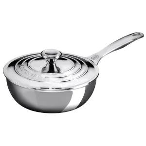 Le Creuset 2 qt. Stainless Steel Saucier Pan with Lid