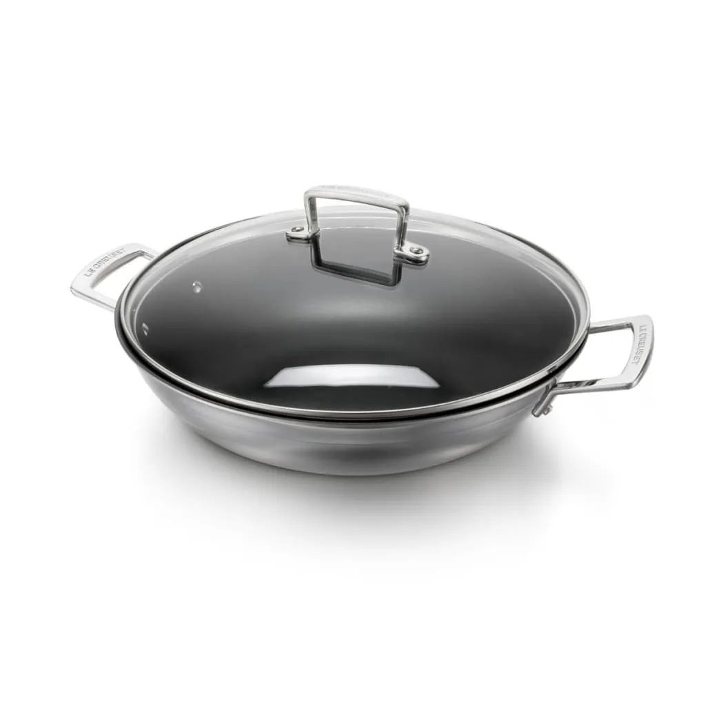 Le Creuset 3-ply Non-Stick Wok & Glass Lid