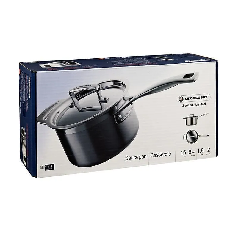 Le Creuset 3-ply Stainless Steel Saucepan and Lid