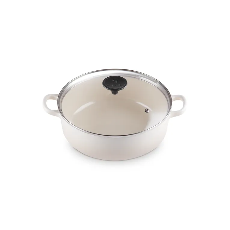 Le Creuset Risotto Pot 24cm Meringue with Glass Lid