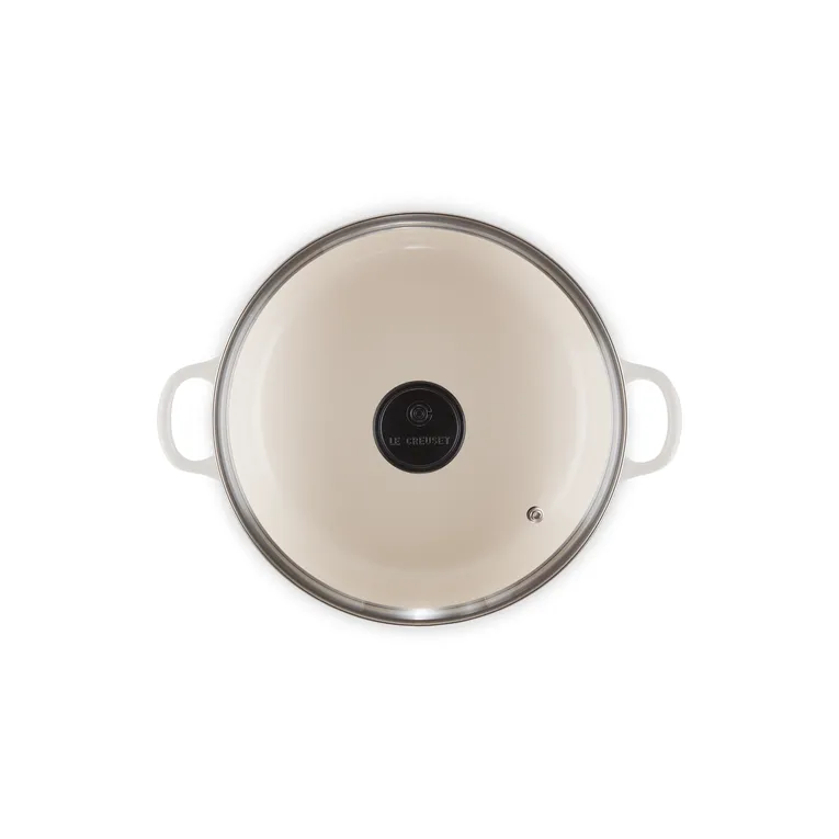 Le Creuset Risotto Pot 24cm Meringue with Glass Lid