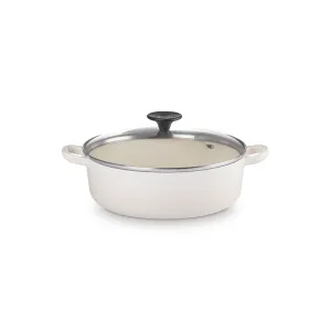 Le Creuset Risotto Pot 24cm Meringue with Glass Lid