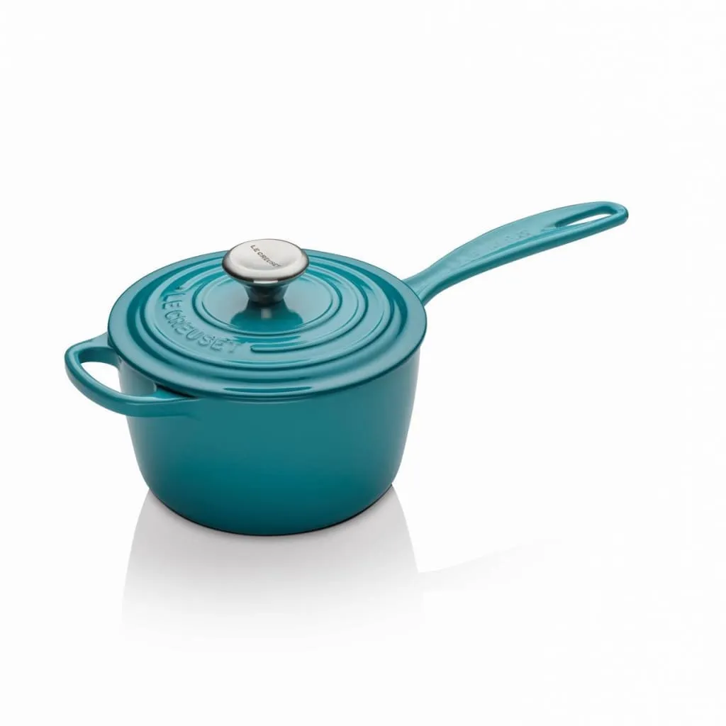 Le Creuset Signature Cast Iron 3-piece Saucepan Set Teal