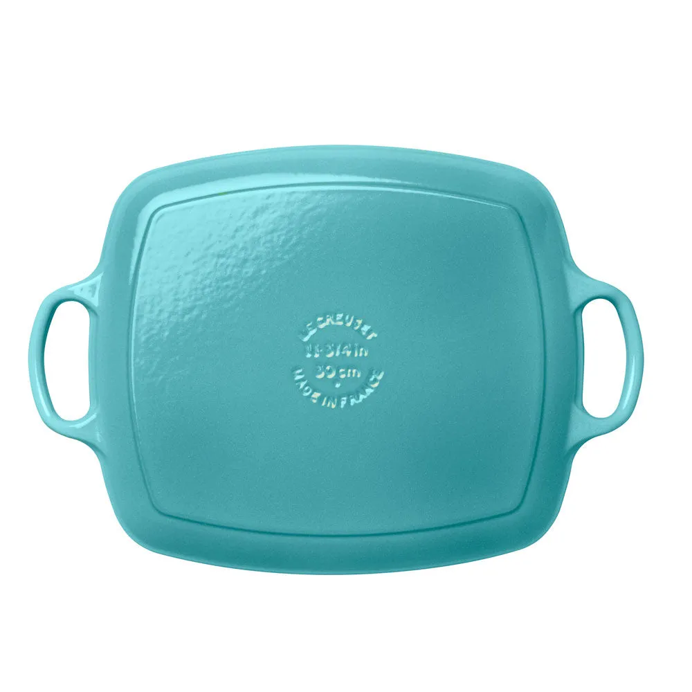 Le Creuset Signature Cast Iron Rectangular Grill 30cm Teal