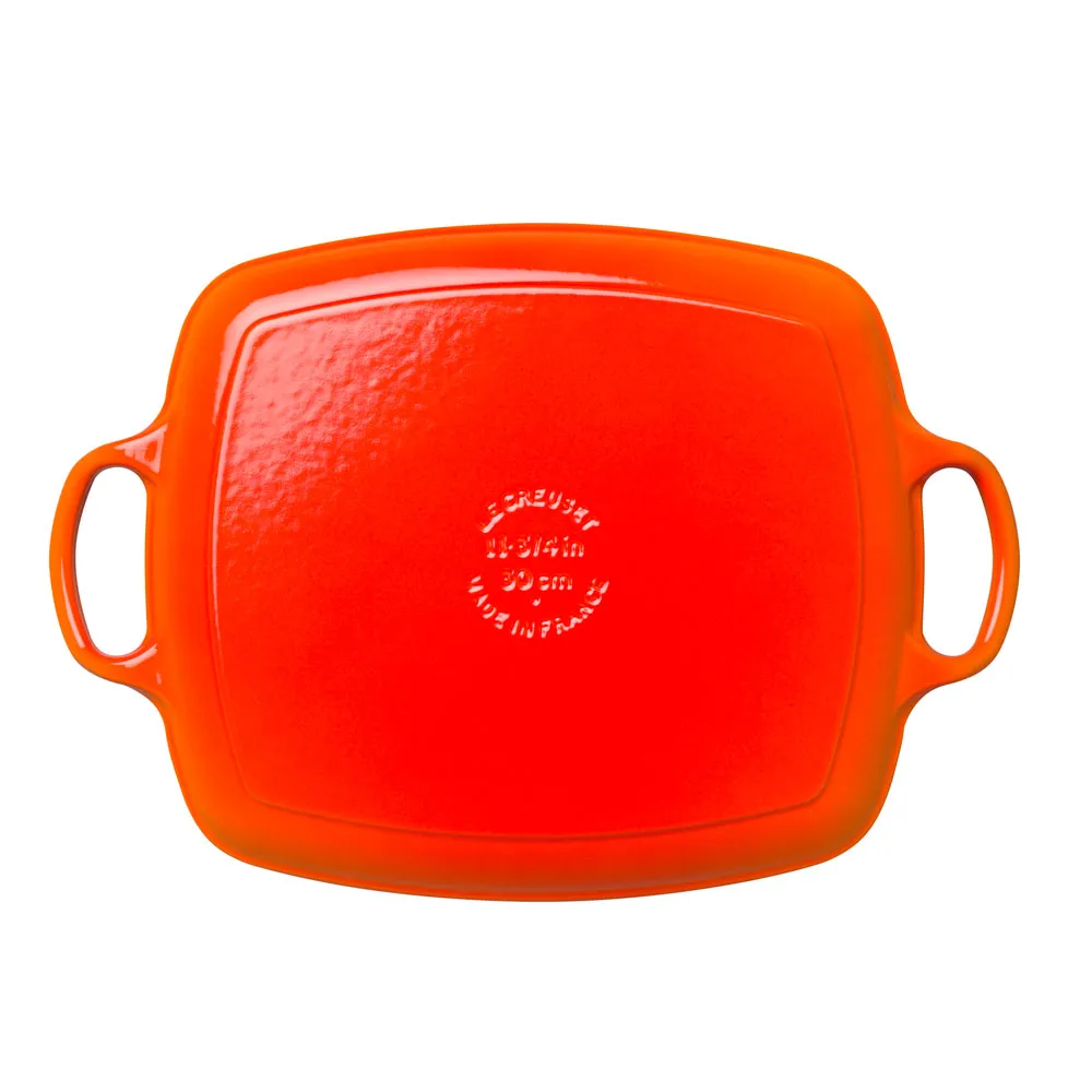 Le Creuset Signature Cast Iron Rectangular Grill 30cm Volcanic