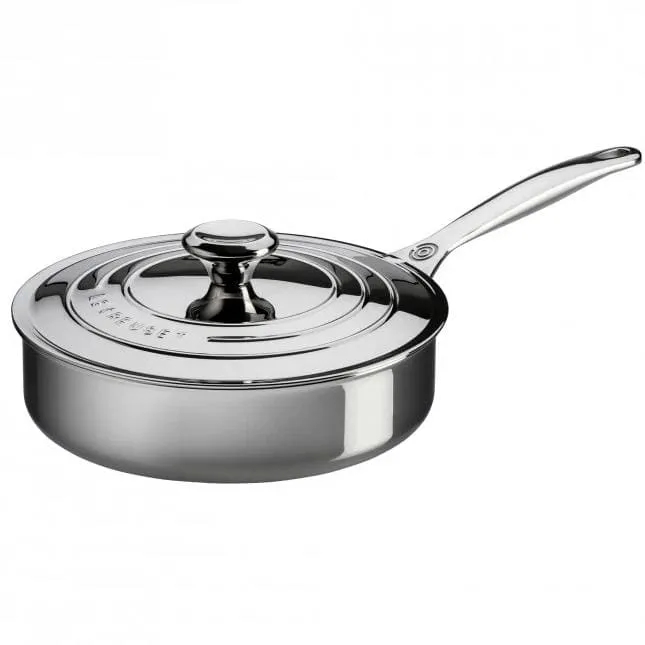 Le Creuset Signature Stainless Steel Sauté Pan with Lid 24cm