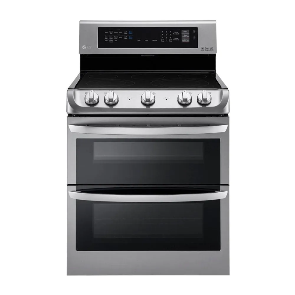 LG - 7.3 cu. ft. Electric Double Oven Range with ProBake Convection and EasyClean - Stainless steel