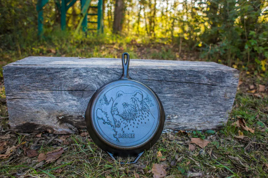 Lodge Wildlife Series™ 12 Inch Cast Iron Bear Skillet