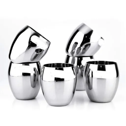 Mataki ShapeStainless Steel 6 pcs Water Serving Glass - 260 ml