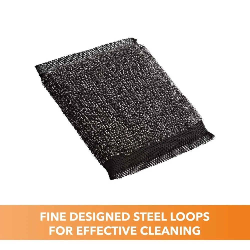 NEATNEST Multipurpose Steel Foam Pad Sponge Scourer Kitchen Scrubber Suitable for Dish/Utensils/Tiles, (Black Colour) Set of 4