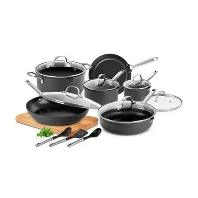 Open Box - Gotham Steel Pro 2x Nonstick 15pc Hard Anodized Aluminum Ceramic Cookware Set