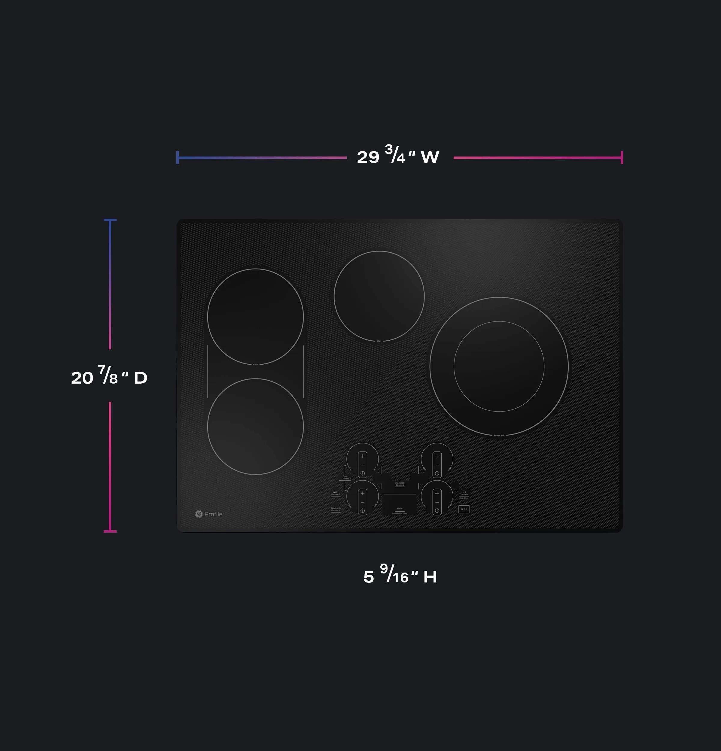 PEP7030DTBB GE Profile™ 30" Built-In Touch Control Electric Cooktop