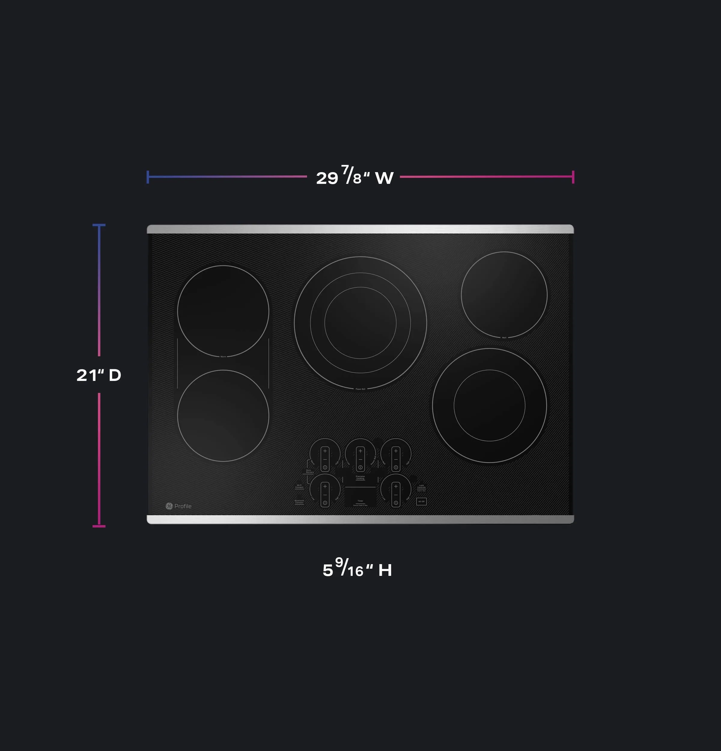 PEP9030STSS GE Profile™ 30" Built-In Touch Control Electric Cooktop