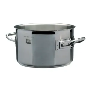 Piazza "5 Stars" Stainless Steel Deep Casserole Pan, 23.7-Quart