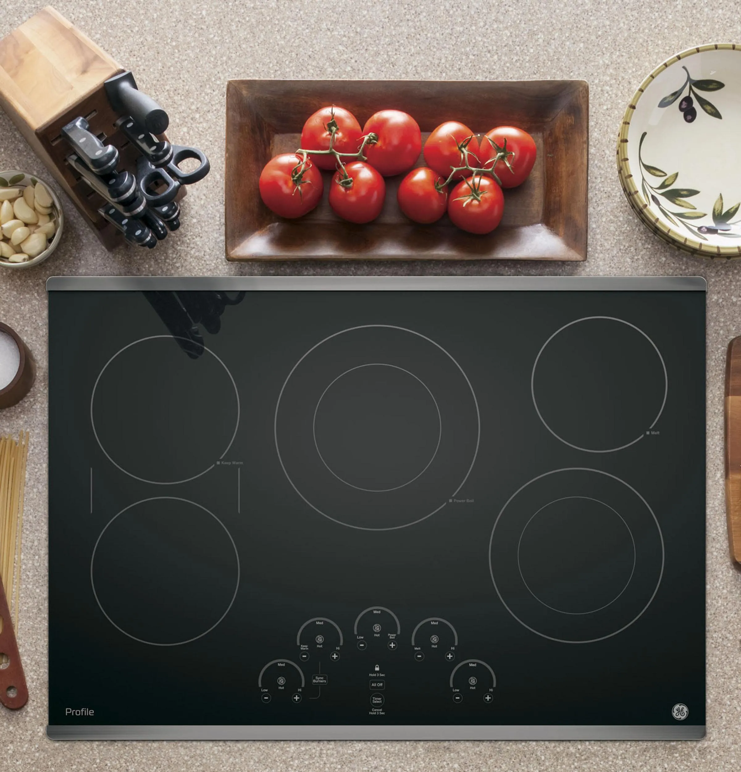 PP9030SJSS GE Profile™ 30" Built-In Touch Control Electric Cooktop