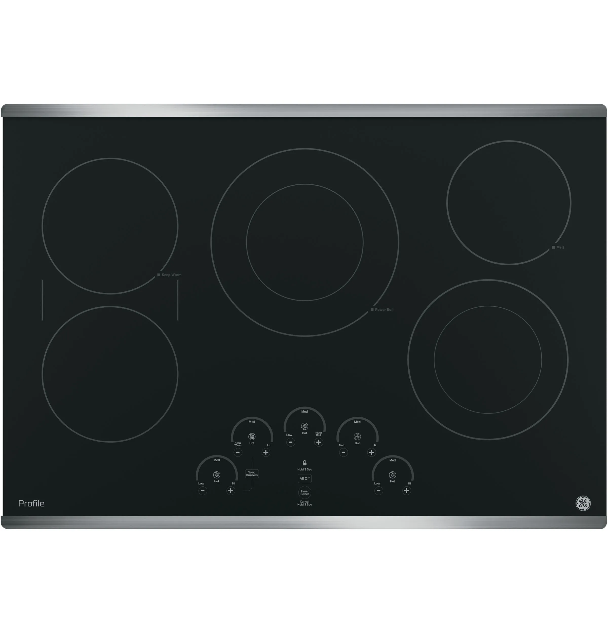 PP9030SJSS GE Profile™ 30" Built-In Touch Control Electric Cooktop