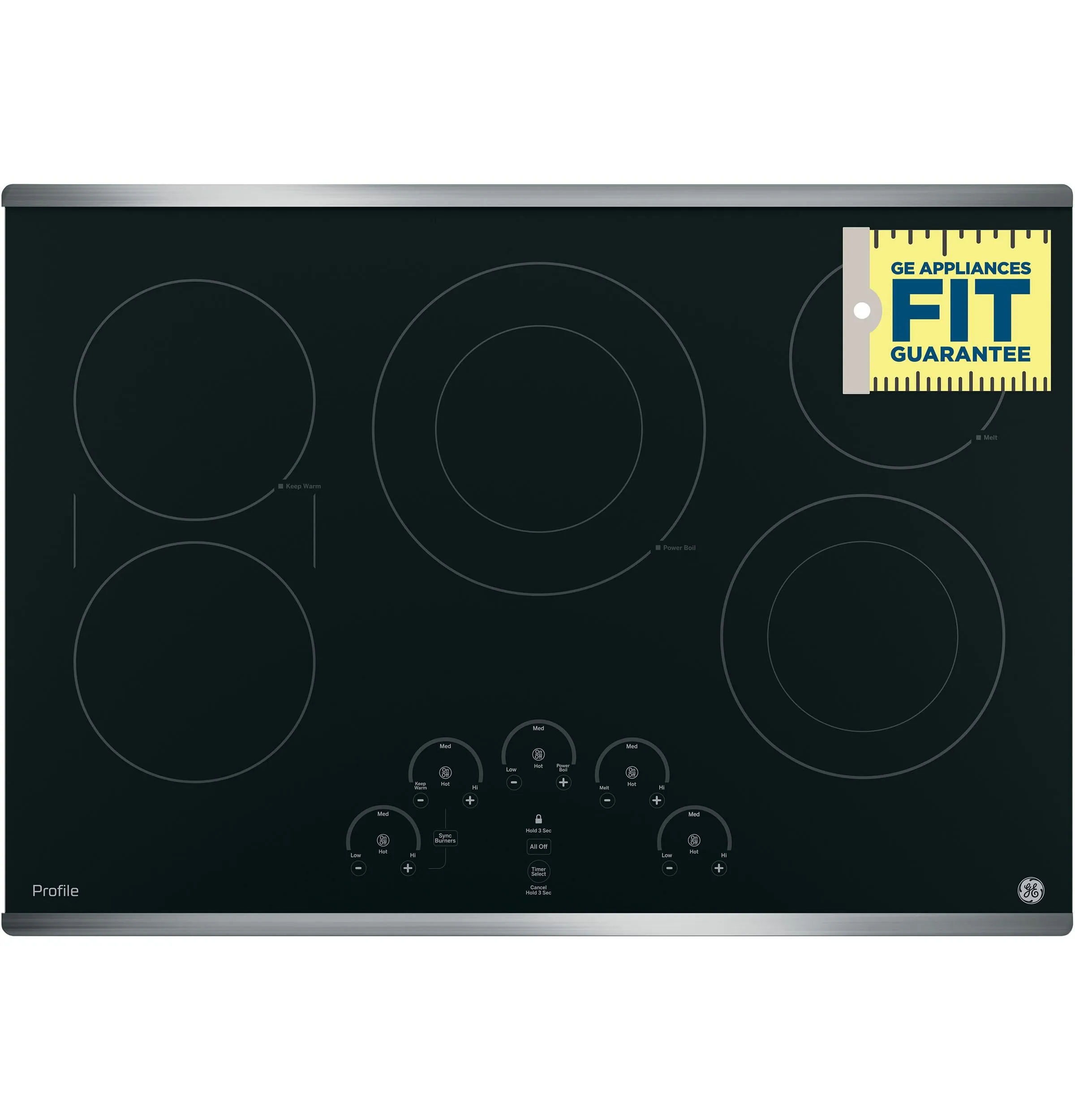 PP9030SJSS GE Profile™ 30" Built-In Touch Control Electric Cooktop