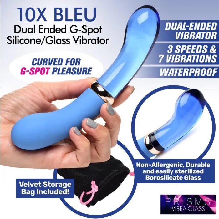 Prisms G Spot '10X Bleu' Vibra-Glass -Dildo