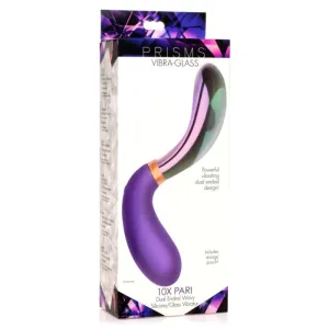 Prisms Vibra-Glass 10X ''Pari'' Dual-Ended Wavy -Dildo