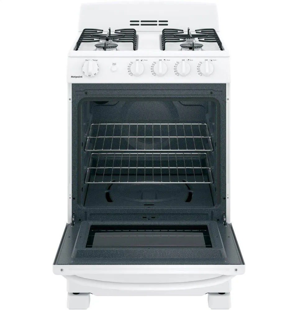 RGAS300DMWW Hotpoint® 24" Front-Control Free-Standing Gas Range with Large Window