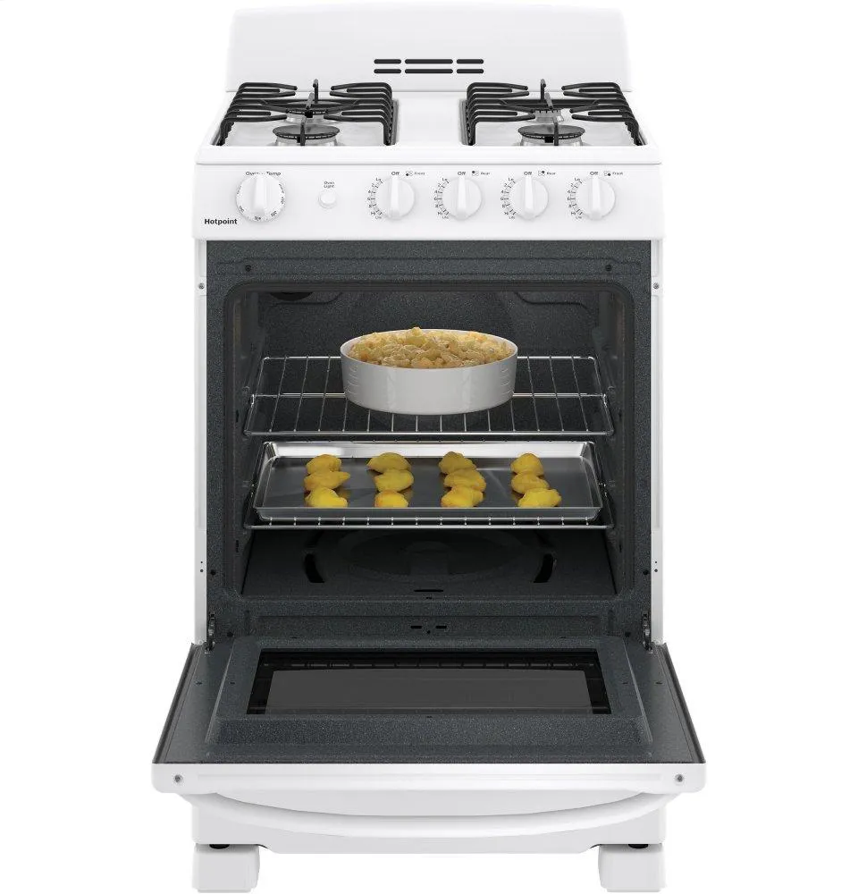 RGAS300DMWW Hotpoint® 24" Front-Control Free-Standing Gas Range with Large Window