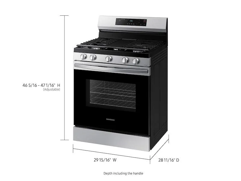 Samsung NX60A6111SS 6.0 cu. ft. Smart Freestanding Gas Range with Integrated Griddle in Stainless Steel