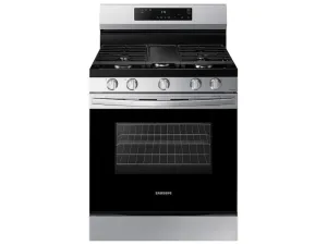 Samsung NX60A6111SS 6.0 cu. ft. Smart Freestanding Gas Range with Integrated Griddle in Stainless Steel