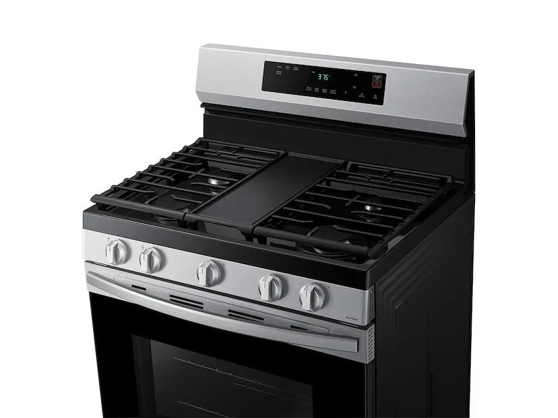 Samsung NX60A6111SS 6.0 cu. ft. Smart Freestanding Gas Range with Integrated Griddle in Stainless Steel