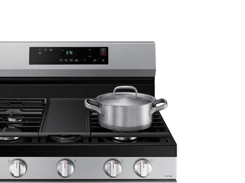 Samsung NX60A6111SS 6.0 cu. ft. Smart Freestanding Gas Range with Integrated Griddle in Stainless Steel