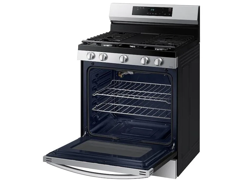 Samsung NX60A6111SS 6.0 cu. ft. Smart Freestanding Gas Range with Integrated Griddle in Stainless Steel